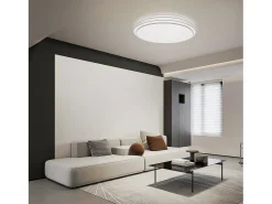 NETTLIFE Plafón-Lámpara de techo LED redonda moderna, lámpara de dormitorio regulable de 23W con control remoto, lámpara de cielo estrellado de 27cm Blanco