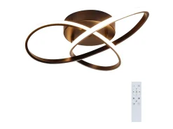 NETTLIFE Plafón-Lámpara de Techo LED Regulable 33 W Lámpara Negra con Control Remoto Lámpara de Dormitorio Moderna 40 cm para Sala de Estar Pasillo Estudio Negro