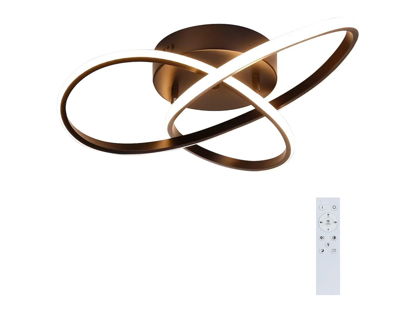 NETTLIFE Plafón-Lámpara de Techo LED Regulable 33 W Lámpara Negra con Control Remoto Lámpara de Dormitorio Moderna 40 cm para Sala de Estar Pasillo Estudio Negro