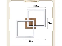 NETTLIFE Plafón-Lámpara de techo LED negra de madera, 3000K, luz blanca cálida, diseño moderno, 24W Negro