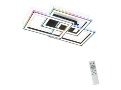 NETTLIFE Plafón-Lámpara de Techo LED Sala de Estar 45W Lámpara de Sala de Estar Negra Moderna Regulable con Control Remoto Cambio de Color Geométrico para Negro