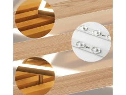 NETTLIFE Plafón-Lámpara de techo LED de madera regulable, 55 cm, cuadrada, para dormitorio, moderna, geométrica, 36 W, para sala de estar, con control remoto Marru00f3n