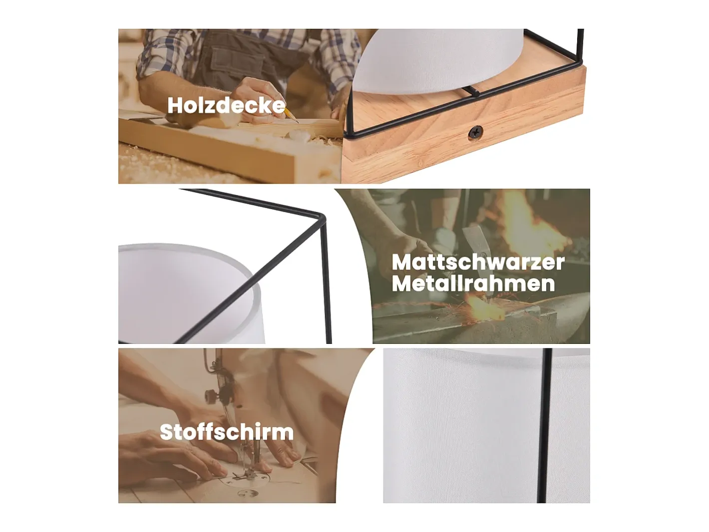 NETTLIFE Lámpara de techo dormitorio vintage plafón 2 bombillas E14 madera con estilo industrial retro Negro Discount