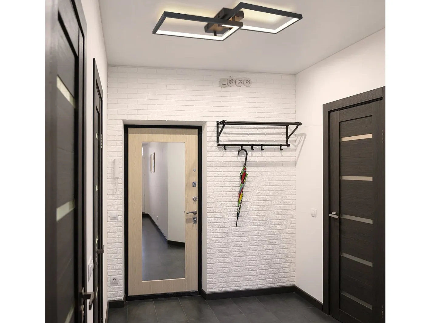 NETTLIFE Plafón-Lámpara de Techo LED Regulable con Control Remoto 40W Lámpara de Dormitorio de Diseño Moderno de Metal Lámpara de para Dormitorio Negro
