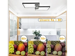 NETTLIFE Plafón-Lámpara de Techo LED Regulable con Control Remoto 40W Lámpara de Dormitorio de Diseño Moderno de Metal Lámpara de para Dormitorio Negro