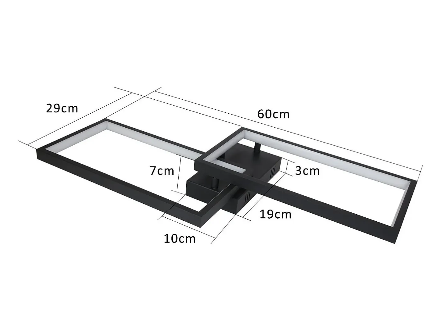 NETTLIFE Plafón-Lámpara de Techo LED Regulable con Control Remoto 40W Lámpara de Dormitorio de Diseño Moderno de Metal Lámpara de para Dormitorio Negro