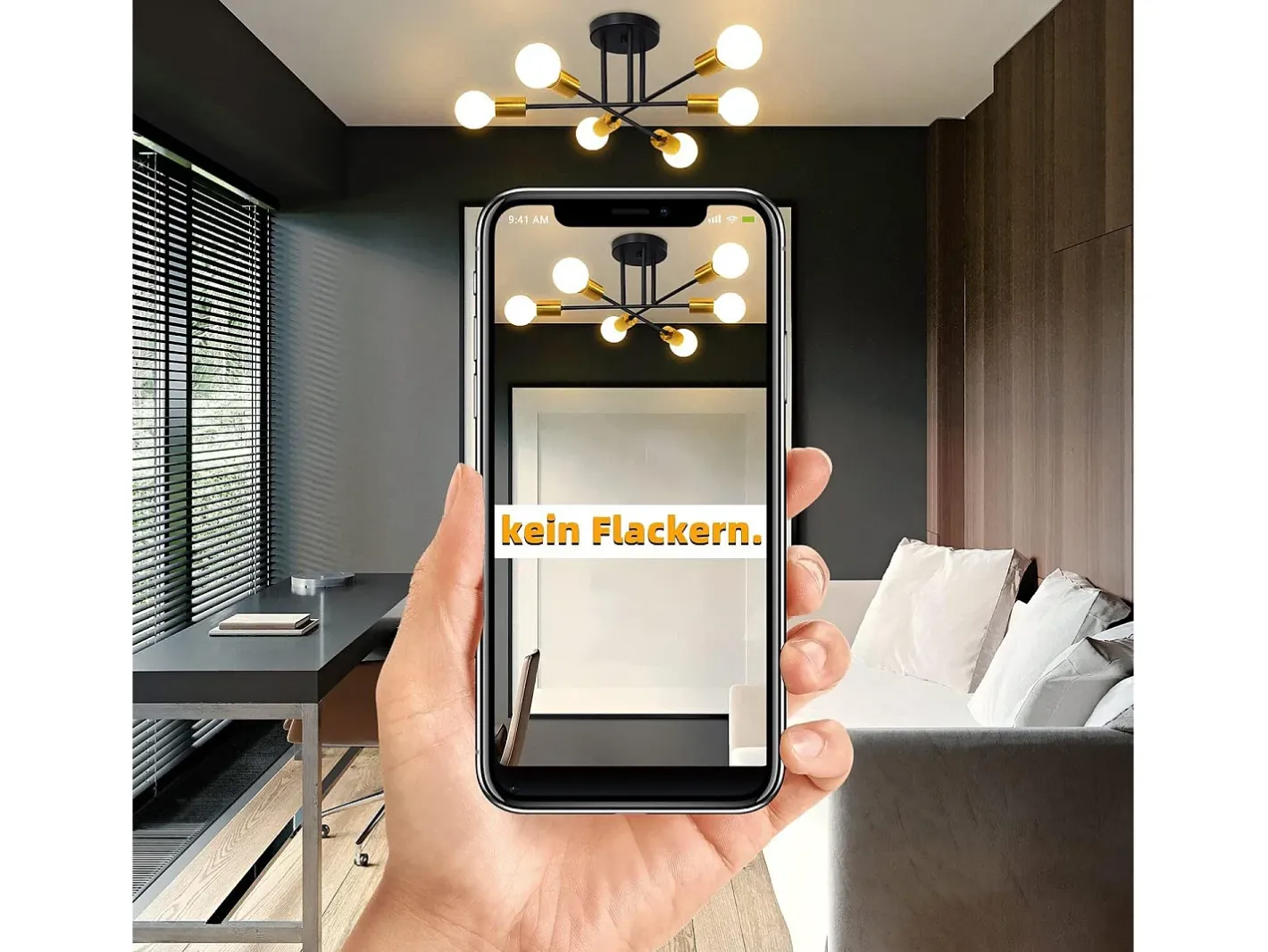 Sale NETTLIFE Lámpara de Techo Lámpara Vintage 6 Bombillas E27 Lámpara Industrial Dormitorio Lámpara Retro para Sala de Estar Hotel Cafetería Negro