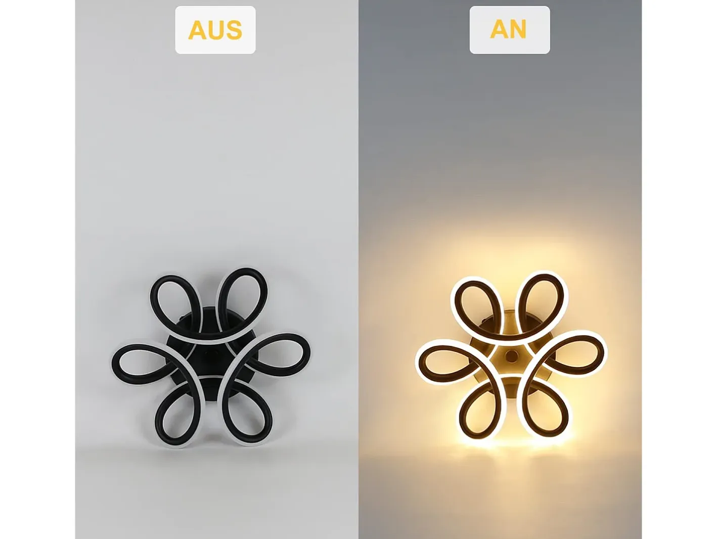 New NETTLIFE Lámpara de Techo LED Negra 17W 3000K Lámpara de Moderna Diseño de Metal Geométrico Blanco Cálido para Entrada Dormitorio Negro