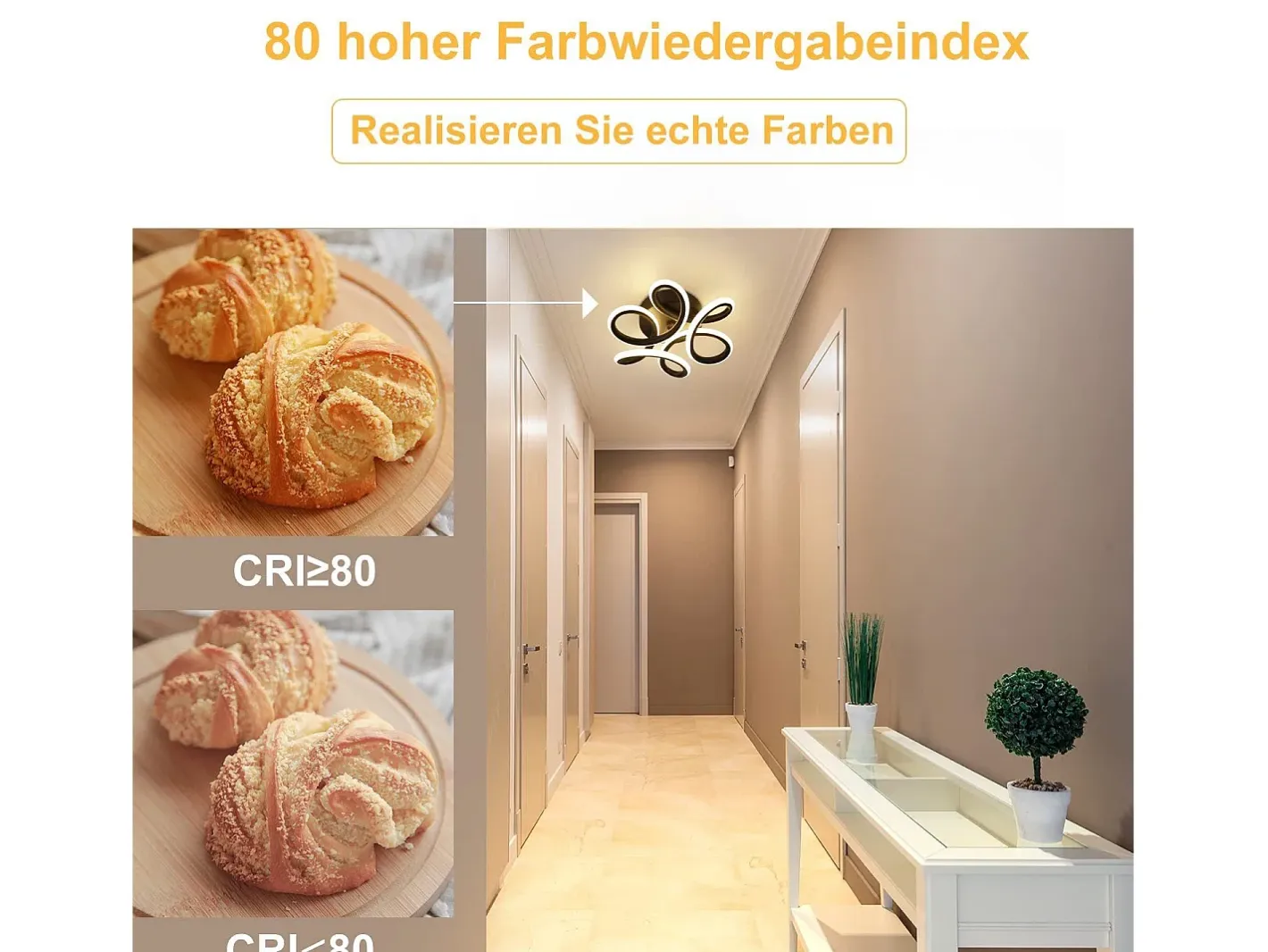 New NETTLIFE Lámpara de Techo LED Negra 17W 3000K Lámpara de Moderna Diseño de Metal Geométrico Blanco Cálido para Entrada Dormitorio Negro