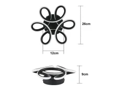 New NETTLIFE Lámpara de Techo LED Negra 17W 3000K Lámpara de Moderna Diseño de Metal Geométrico Blanco Cálido para Entrada Dormitorio Negro