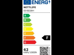 NETTLIFE Plafón-Lámpara de techo LED para salón: lámpara de salón regulable 62W con 2 focos de techo negros con mando a distancia Blanco