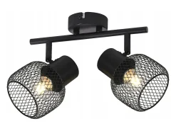 Sale NETTLIFE Lámpara de techo 2 focos E27 Máx. 25W Vintage 2 Bombillas - Foco Interior Giratorio 330° de Metal para Salón Sin Bombilla Negro