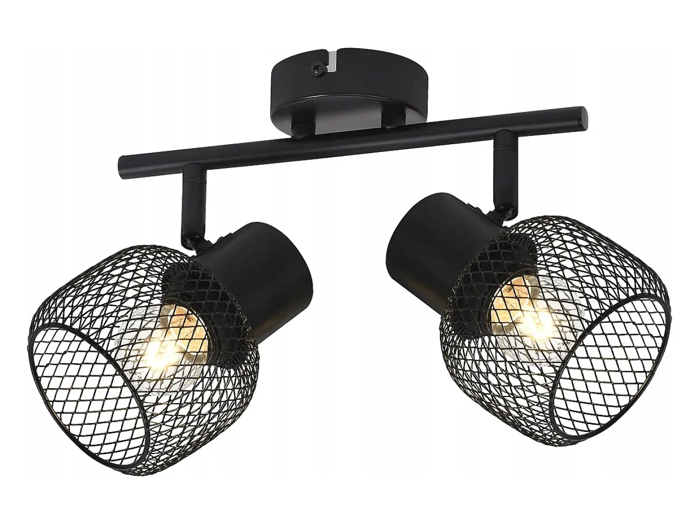 Sale NETTLIFE Lámpara de techo 2 focos E27 Máx. 25W Vintage 2 Bombillas - Foco Interior Giratorio 330° de Metal para Salón Sin Bombilla Negro