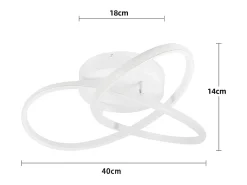 NETTLIFE Plafón-Lámpara de Techo LED Blanca Regulable 40 CM Moderna con Control Remoto Lámpara de Diseño Geométrico 33 W para Dormitorio Estudio Blanco