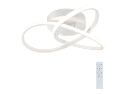 NETTLIFE Plafón-Lámpara de Techo LED Blanca Regulable 40 CM Moderna con Control Remoto Lámpara de Diseño Geométrico 33 W para Dormitorio Estudio Blanco