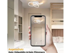 NETTLIFE Plafón-Lámpara de Techo LED Blanca Regulable 40 CM Moderna con Control Remoto Lámpara de Diseño Geométrico 33 W para Dormitorio Estudio Blanco