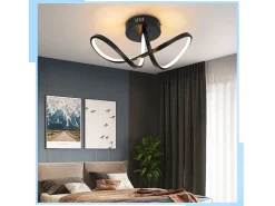 Outlet NETTLIFE Lámpara de techo LED moderna para sala de estar, negra, 12 W, interior, 3000 K, blanco cálido, LED integrado permanentemente Negro