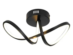 Outlet NETTLIFE Lámpara de techo LED moderna para sala de estar, negra, 12 W, interior, 3000 K, blanco cálido, LED integrado permanentemente Negro