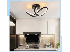 Outlet NETTLIFE Lámpara de techo LED moderna para sala de estar, negra, 12 W, interior, 3000 K, blanco cálido, LED integrado permanentemente Negro