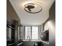 Outlet NETTLIFE Lámpara de techo LED regulable: 40 cm, diseño moderno, 37 W, para dormitorio, salón, con foco, color Negro