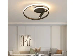 Outlet NETTLIFE Lámpara de techo LED regulable: 40 cm, diseño moderno, 37 W, para dormitorio, salón, con foco, color Negro