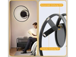 Outlet NETTLIFE Lámpara de techo LED regulable: 40 cm, diseño moderno, 37 W, para dormitorio, salón, con foco, color Negro