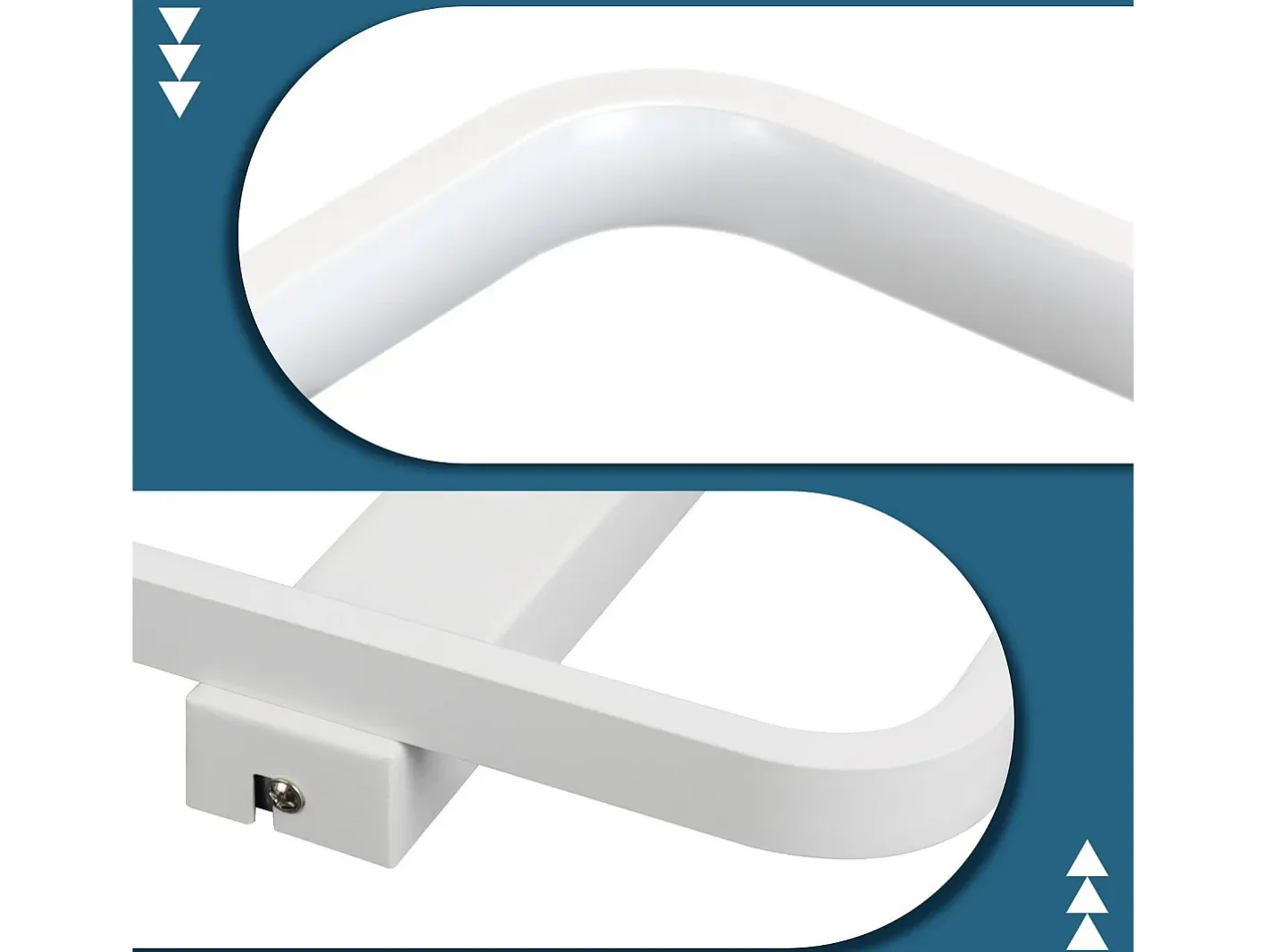 NETTLIFE Plafón-Lámpara de techo LED moderna de 19 W, 30 cm, lámpara blanca cálida, diseño de 3000 K, para interior, dormitorio,, sala de estar, estudio Blanco