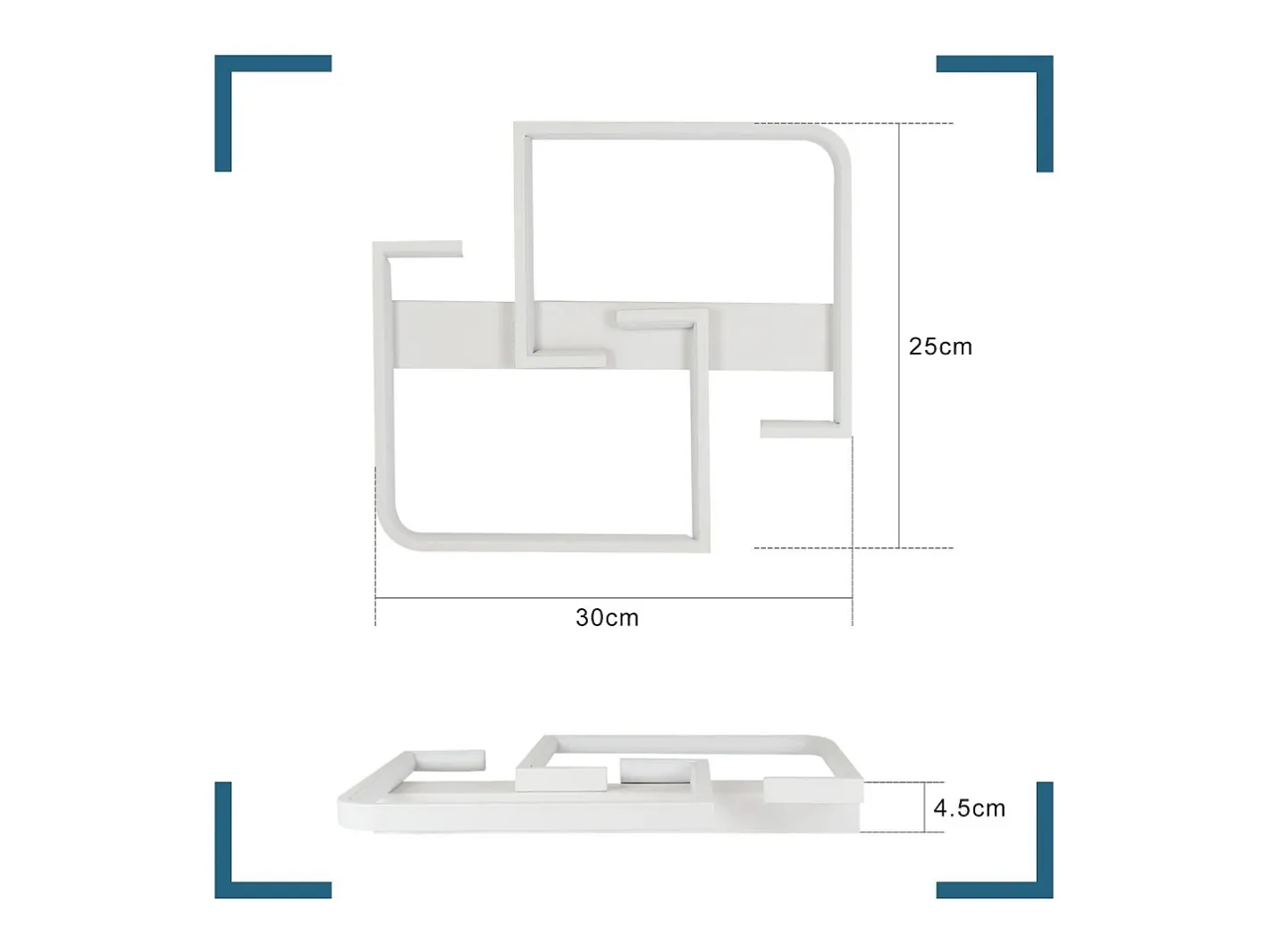 NETTLIFE Plafón-Lámpara de techo LED moderna de 19 W, 30 cm, lámpara blanca cálida, diseño de 3000 K, para interior, dormitorio,, sala de estar, estudio Blanco