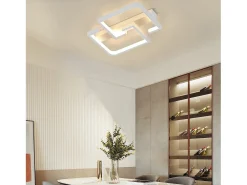 NETTLIFE Plafón-Lámpara de techo LED moderna de 19 W, 30 cm, lámpara blanca cálida, diseño de 3000 K, para interior, dormitorio,, sala de estar, estudio Blanco