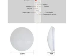 NETTLIFE Lámpara de Techo LED Cielo Estrellado Lámpara de Dormitorio Regulable con Control Remoto 37W Lámpara de Habitación Infantil 28cm para Blanco Hot