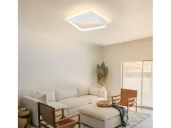 NETTLIFE Lámpara de techo LED 40W Lámparas modernas Sala de estar Dormitorio Regulable con control remoto Lámpara de de diseño blanca para pasillo Blanco
