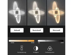 NETTLIFE Lámpara de Techo LED Lámpara Moderna Regulable Lámpara de Dormitorio Blanca con Control Remoto 75W Diseño de Interiores para Estudio Blanco Clearance