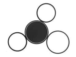 NETTLIFE Lámpara de Techo LED Negra Regulable con Mando a Distancia Diseño Moderno 4 Anillos 52W Interior Aluminio Comedor Dormitorio Infantil Negro Best