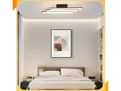 NETTLIFE Lámpara de techo para salón, dormitorio, moderna, color , 18 W, diseño interior, 3000 K, blanco cálido Negro Outlet