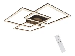 NETTLIFE Plafón-Lámpara de Techo LED Negra Lámpara de 75 CM Lámpara de Interior de Diseño de Cristal Moderno Regulable con Control Remoto para Dormitorio Negro