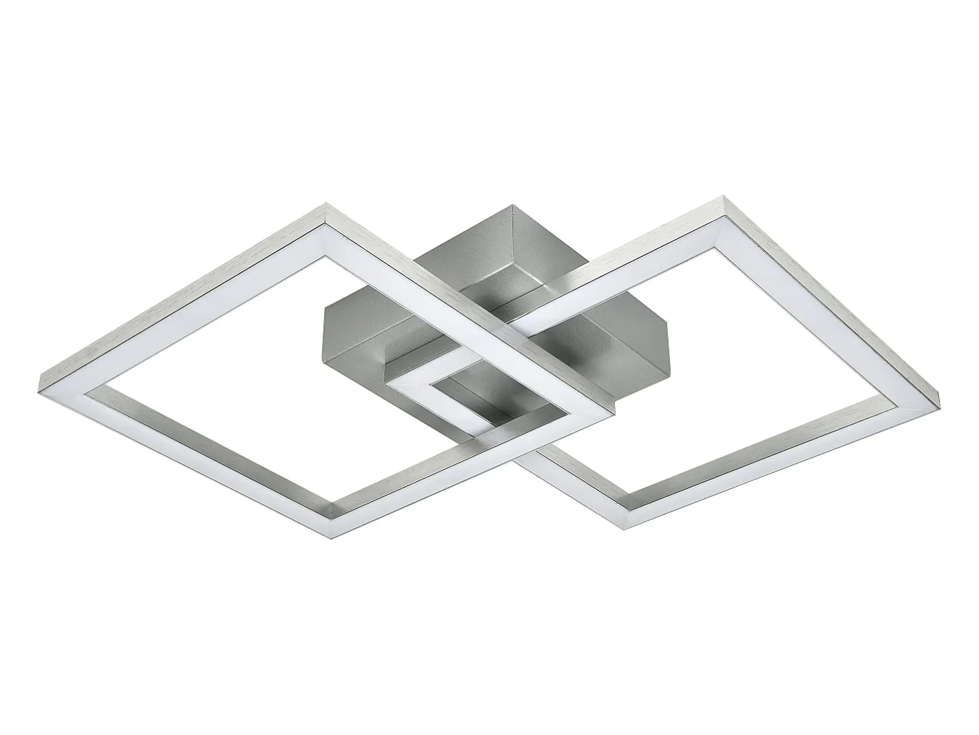 NETTLIFE Lámpara de techo LED cuadrada plateada moderna para dormitorio, 24 W, metal, 3000 K, blanco cálido para pasillo Plateado Hot
