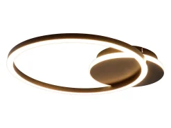 NETTLIFE Lámpara de techo LED para sala de estar, 24 W, color , moderna, 2 anillos, 3000 K, blanco cálido Negro