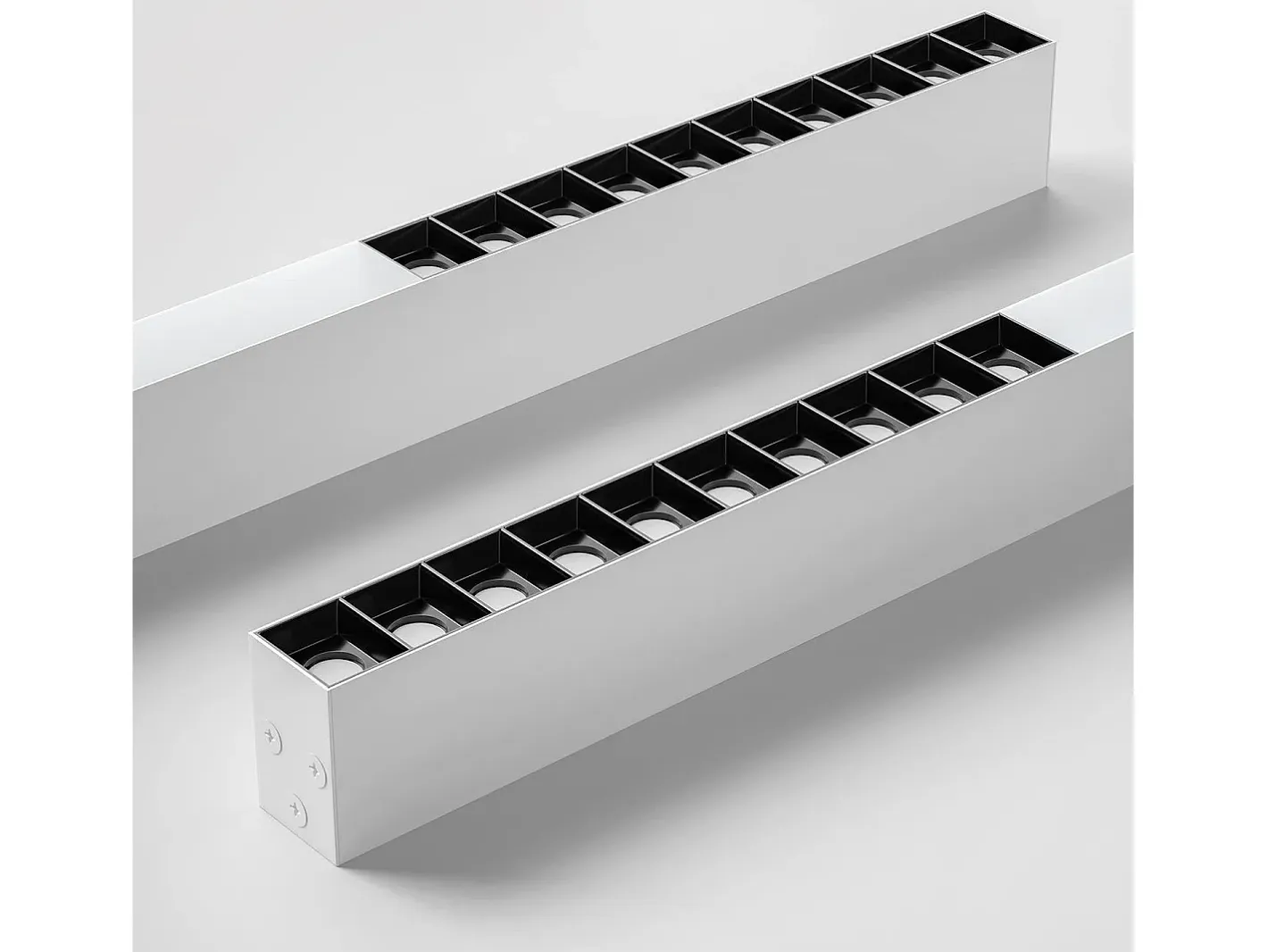 NETTLIFE Plafón-Lámpara de Techo LED Blanca 32W Lámpara de Regulable Moderna con Control Remoto Lámpara de Escritorio Larga 107CM para Dormitorio de Blanco