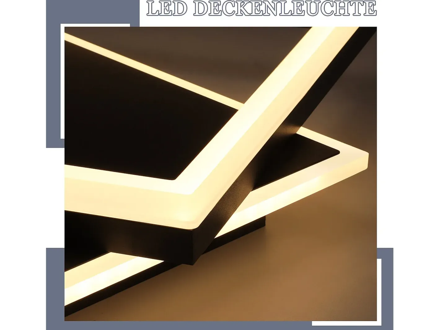 NETTLIFE Lámpara de Techo LED Dormitorio Regulable 42W Moderno con Mando a Distancia Acrílico Cuadrado para Salón Cocina Comedor Negro Best
