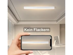Hot NETTLIFE Lámpara de Techo LED Moderna Lámpara de Escritorio de Techo de 80 CM de Largo 25 W Regulable con Control Remoto para Sala de Estar Dormitorio Blanco