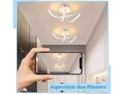 NETTLIFE Lámpara de techo LED moderna para sala de estar, 12 W, interior, 3000 K, LED Blanco