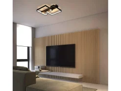 NETTLIFE Lámpara de techo LED 35W lámpara de salón negra regulable con mando a distancia lámpara de mesa de comedor de diseño moderno lámpara Negro Outlet
