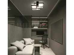 NETTLIFE Lámpara de techo LED 35W lámpara de salón negra regulable con mando a distancia lámpara de mesa de comedor de diseño moderno lámpara Negro Outlet