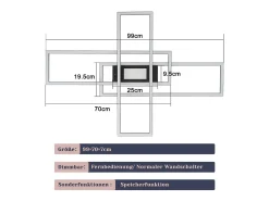 Hot NETTLIFE Lámpara de Techo LED Lámpara de Sala de Estar Negra Lámpara Regulable Moderna con Control Remoto 50 W Dormitorio Grande para Cocina Negro