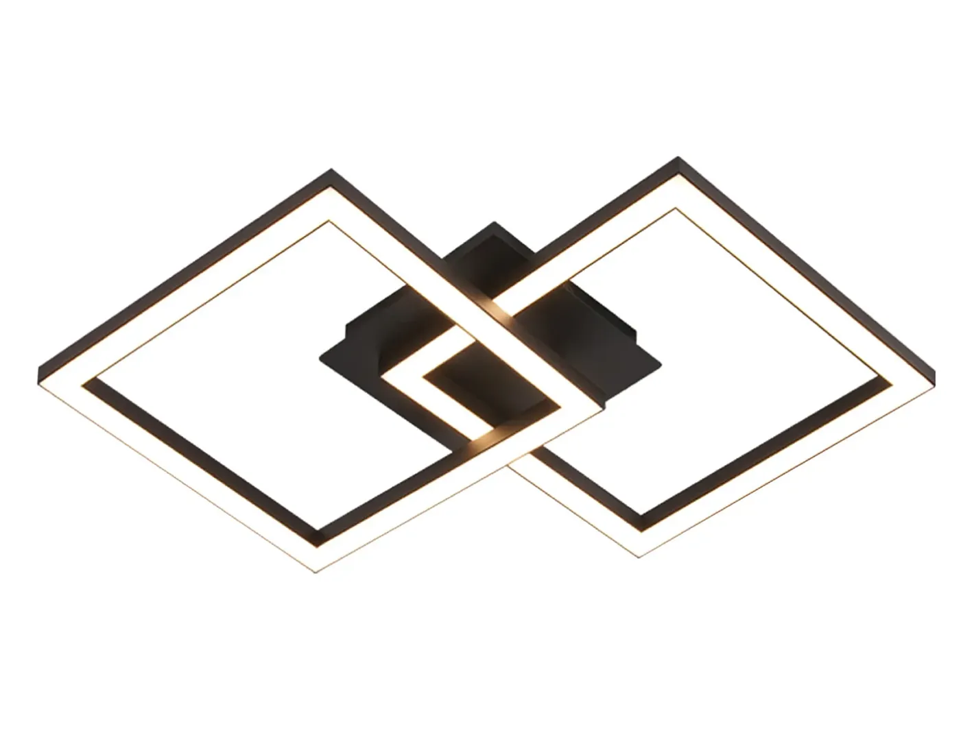 New NETTLIFE Lámpara de Techo LED 24W Diseño Moderno Cuadrado Blanco Cálido para Salón Dormitorio Cocina Pasillo Negro