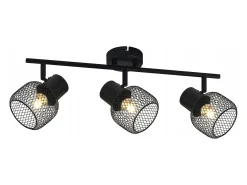 Best NETTLIFE Lámpara de Techo 3 Puntos Máx.25W E27 Bombillas de Metal de Techo Negras Vintage Giratoria 330° Interior para Dormitorio Infantil Negro