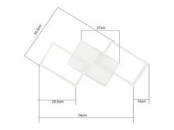 Outlet NETTLIFE Lámpara de Techo LED 48W Lámpara de Salón Regulable con Control Remoto Diseño Moderno Dormitorio para Cocina Pasillo Oficina Blanco
