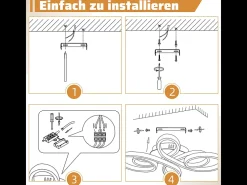 NETTLIFE Plafón-Lámpara de techo LED para dormitorio, lámpara de techo para salón, lámpara de salón negra de 30 W, 40 cm, 3000 K Negro