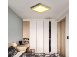 NETTLIFE Lámpara de Techo LED Salón Plano Madera Dormitorio Panel Interior 3000 K Blanco Cálido 30 cm 17 W para Cocina Escalera Balcón Beige Clearance