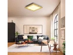 NETTLIFE Lámpara de Techo LED Salón Plano Madera Dormitorio Panel Interior 3000 K Blanco Cálido 30 cm 17 W para Cocina Escalera Balcón Beige Clearance